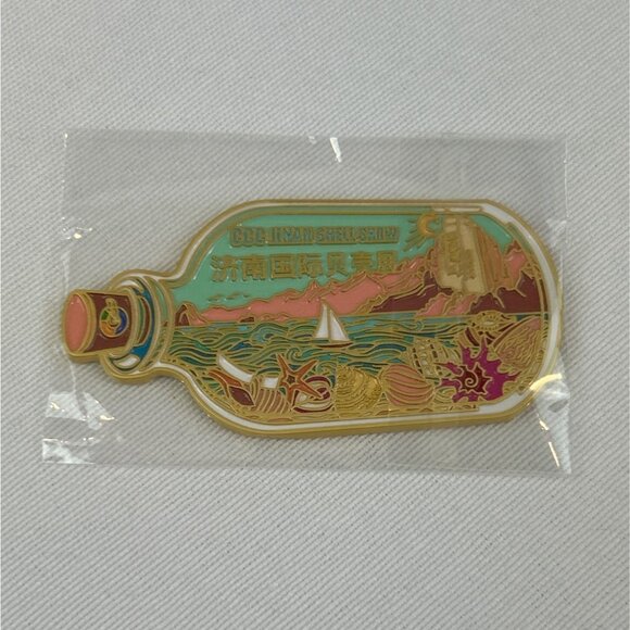 Shell Collectors Enamel Souvenir Magnet CCC Jinan Shell Show Ship in Bottle - Picture 6 of 6